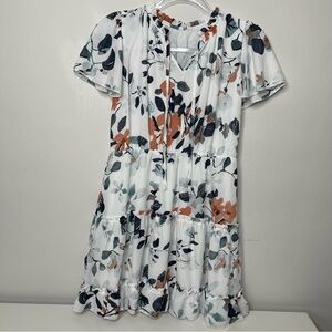 Tween Blibean Floral Print Ruffle Sleeve Summer Boho Dress Size 12-13